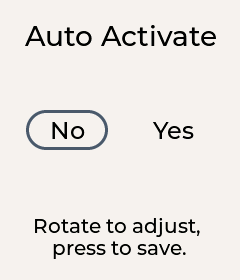 Auto Activate setting on the hardware display